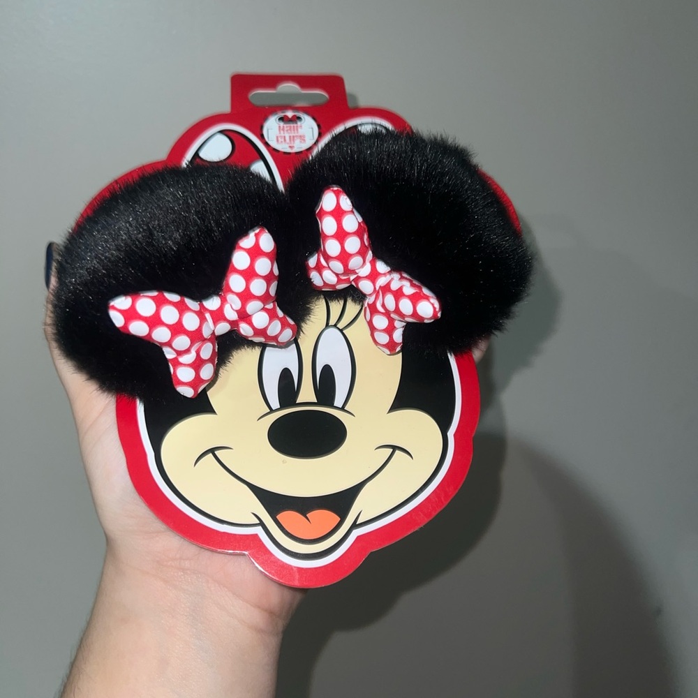 Disney Black Earmuffs with Red Bow Accents